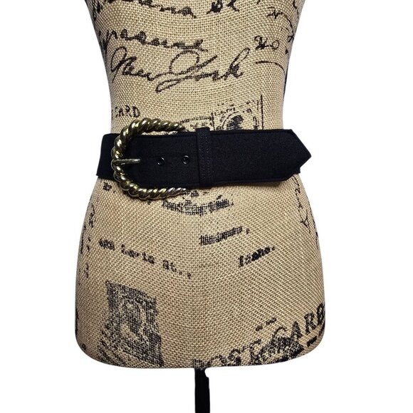 Vintage Accessories - Vintage Black Chunky Bronze Belt